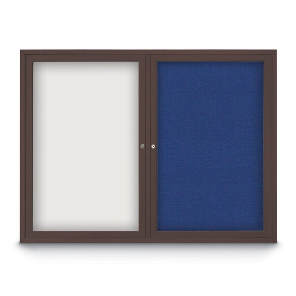 Corkboard, 24"x36", Medium Grey/Bronze